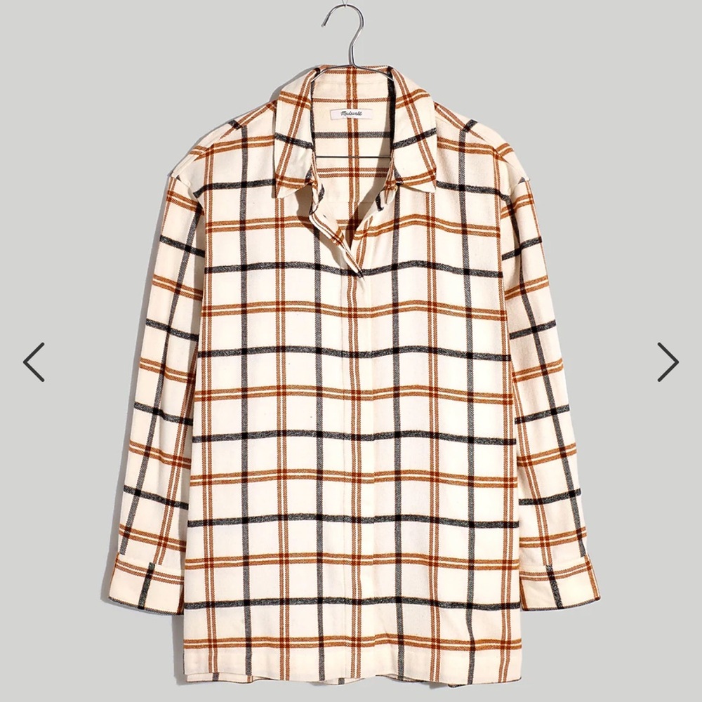 Madewell Women’s Flannel Oversized Boyfriend Shirt in Plaid